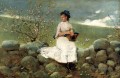 Pintor del realismo de flores de durazno Winslow Homer